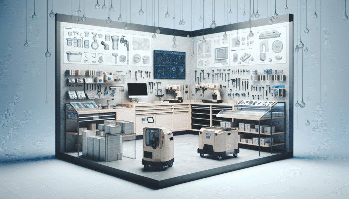 High-quality UK stone restoration equipment displayed in a modern showroom.