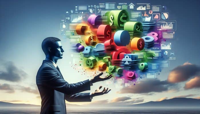 Understanding Debt Consolidation: A Guide | DCL Understanding Debt Consolidation: A visual representation of a person consolidating colourful debt papers into one clear loan document, symbolising financial control and simplicity.