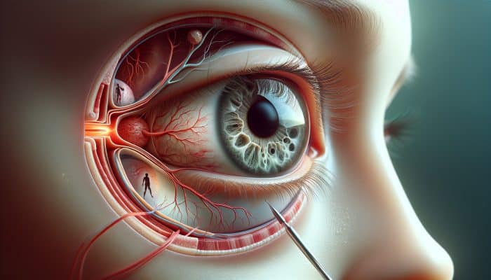 Illustration of eye conditions: cataracts, glaucoma, and macular degeneration.