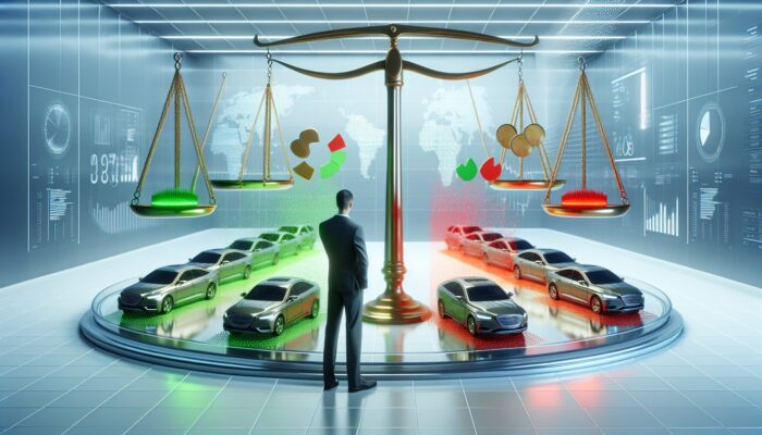 Individual comparing car rental options on a platform with clear prices and detailed customer feedback.