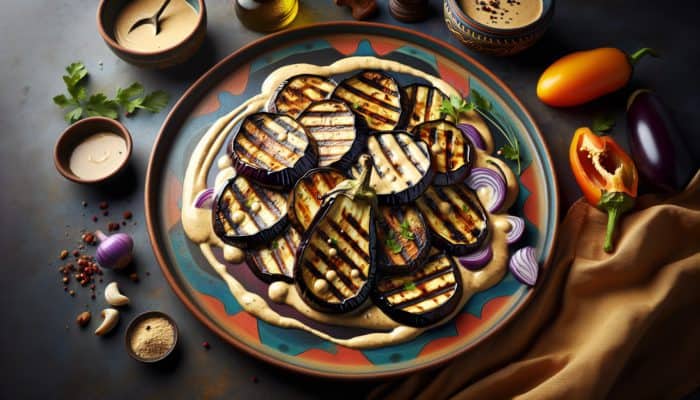 Grilled Eggplant with Tempting Tahini Sauce Delight