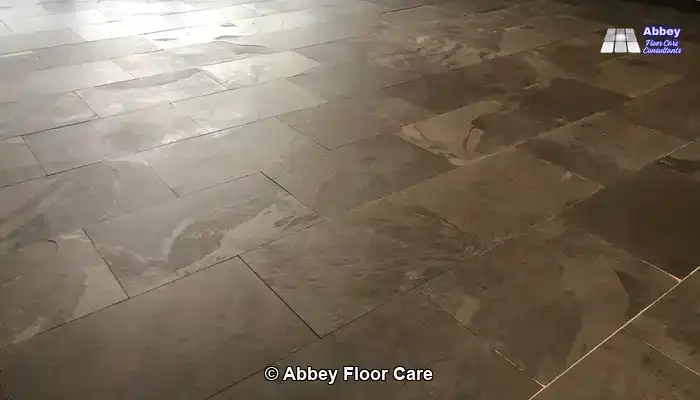 Signature Wet Look on Natural Slate Flooring Achieved