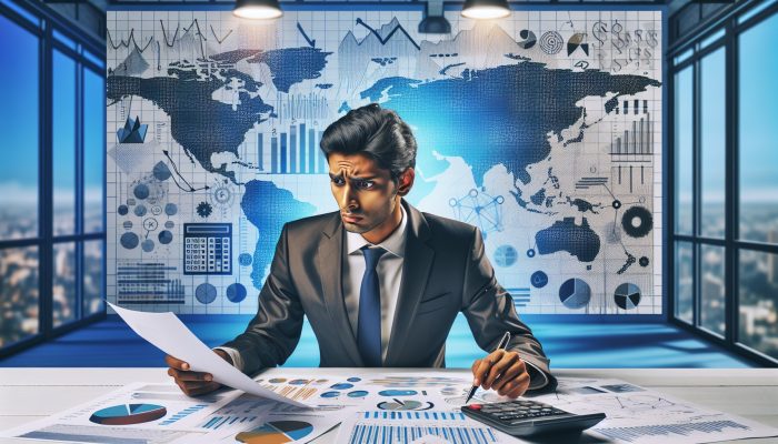 Alternatives to Debt Consolidation Loans in 2025: UK Solutions | DCL An individual reviewing financial documents with charts, appearing concerned in an office equipped with a calculator and pen.