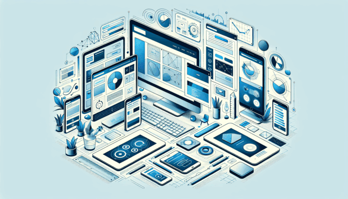 A modern website design showcasing responsive layouts on various devices, user-friendly navigation, and an optimised user journey.