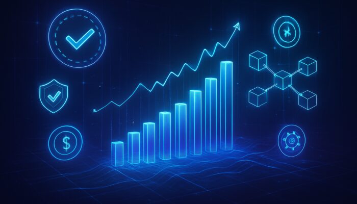 Futuristic neon dashboard showcasing yield aggregators with holographic graphs and blockchain icons.